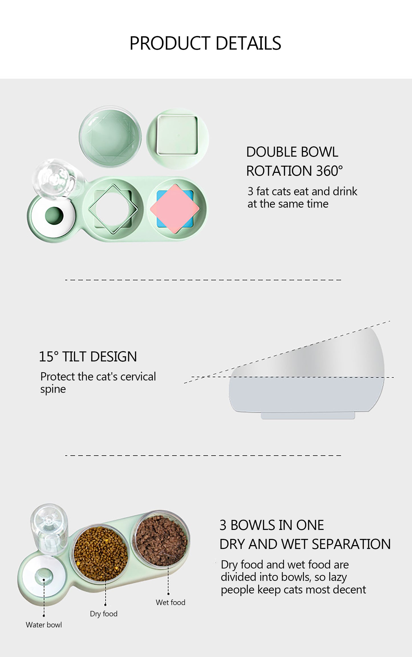 Pet Double Bowls Food Water Feeder