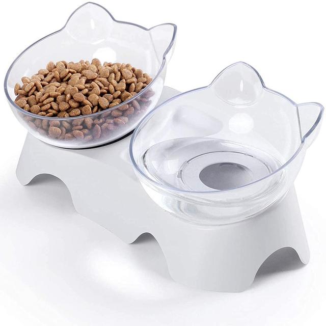 Pet Double Bowls Food Water Feeder