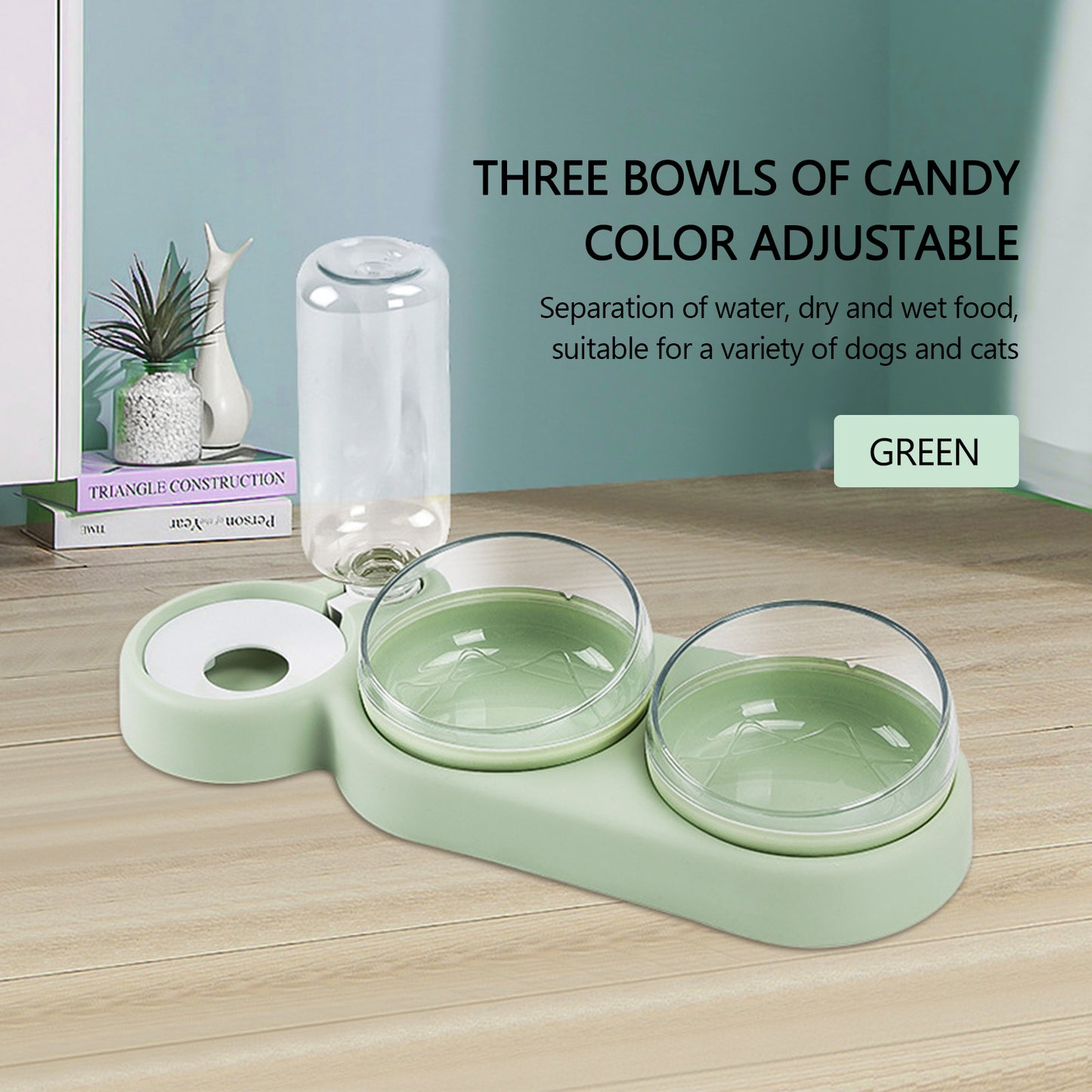Pet Double Bowls Food Water Feeder