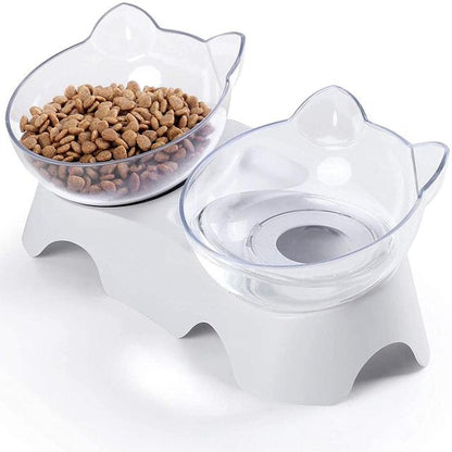 Pet Double Bowls Food Water Feeder