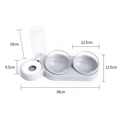 Pet Double Bowls Food Water Feeder