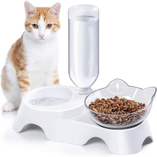 Pet Double Bowls Food Water Feeder