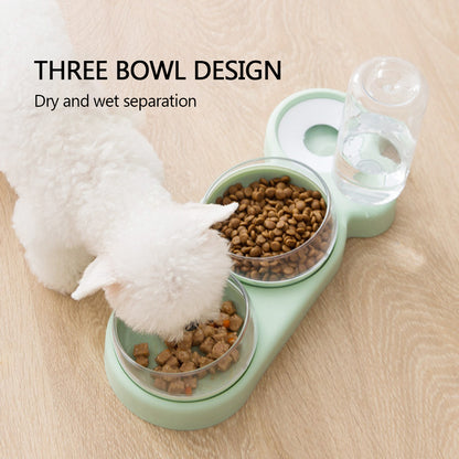 Pet Double Bowls Food Water Feeder